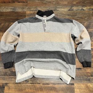 Long-Sleeve Rugby Polo Sweater